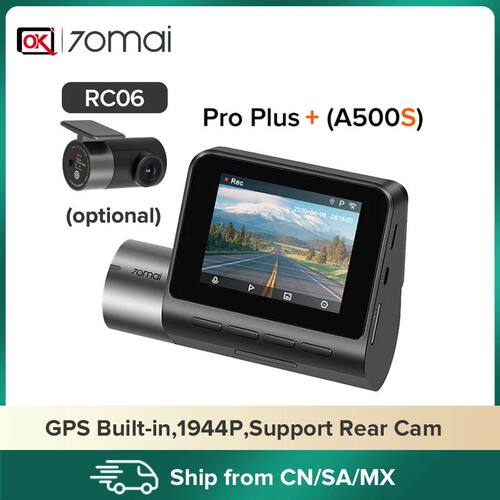 70mai Dash Cam Pro Plus A500S Built-in GPS for ADAS,wifi Car