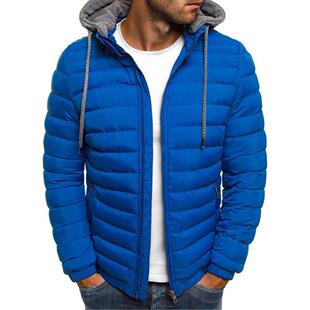 Men Winter Parkas Fashion Solid Hooded Cotton Coat Jacket Ca