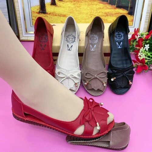 Women Sandals Pu Leather Hollow Out Comfort Flats Solid Colo