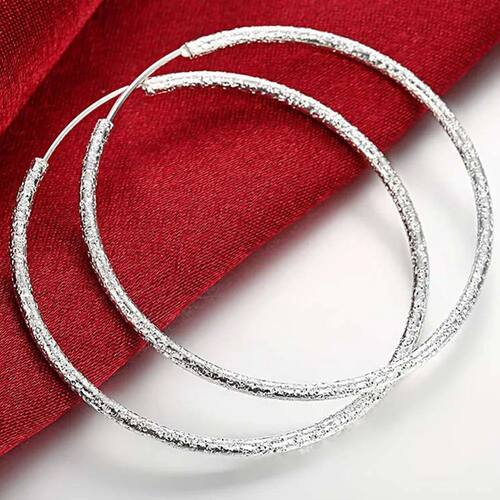 Free Shipping 925 Sterling Silver Simple Scrub 3.5cm/5.0cm H