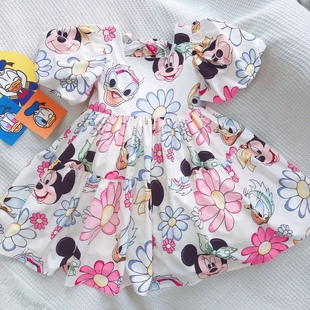 Summer Baby Girl Casual Dress Kids Toddler Mickey Mouse Dais