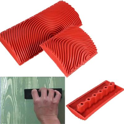 2Pcs/set Rubber Roller Brush Imitation Wood Graining Wall Pa