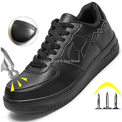 men safety shoes fashion work sneakers steel toe puncture pr