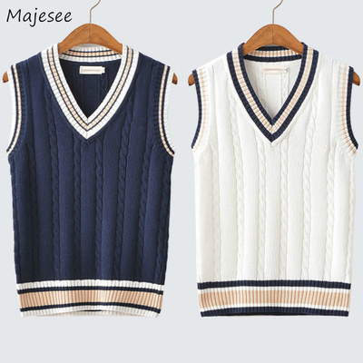 Sweater Vest Men Thicken V-neck Sleeveless Knitted Sweaters