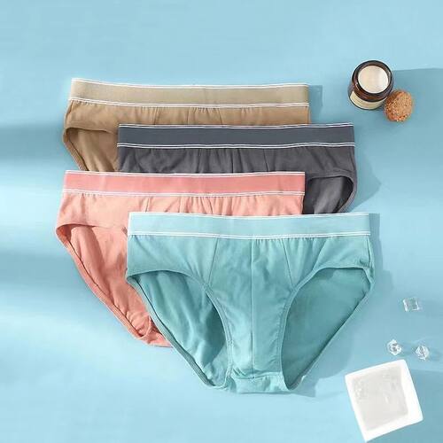 4Pcs/Lot Men's Briefs Sexy Underwear Men Cotton Underpants C