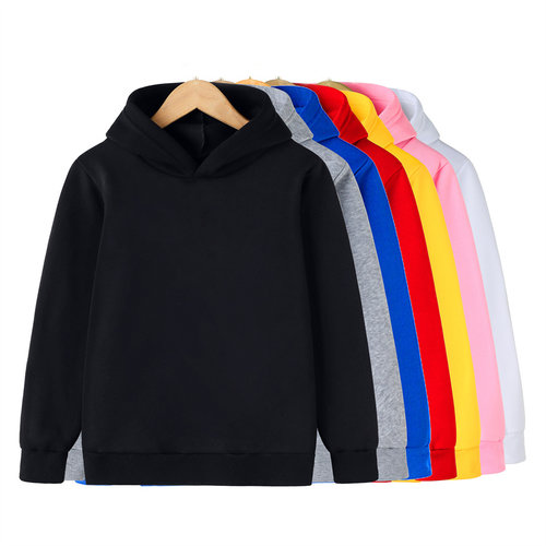 Hoodies Sweatshirts Boys Girls Fashion Solid color Red Black