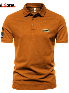 Summer High Quality Men's  Lapel Slim High Street Short Slee