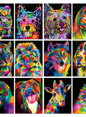 5D DIY Diamond Painting Animals Lion Cat Tiger Cross Stitch