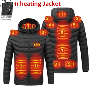 Men Winter Warm USB Heating Jackets Smart Thermostat Pure C