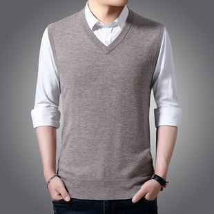 Classic Style 8 Colors Men's V-neck Vest Sweater Business Fa