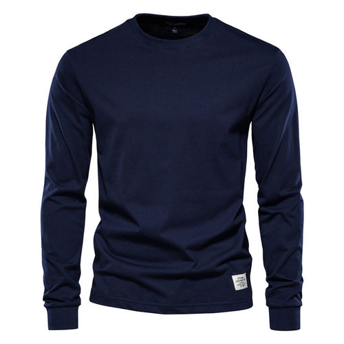 2022 Spring New men T Shirt Fashion O-neck Long Sleeved Cott