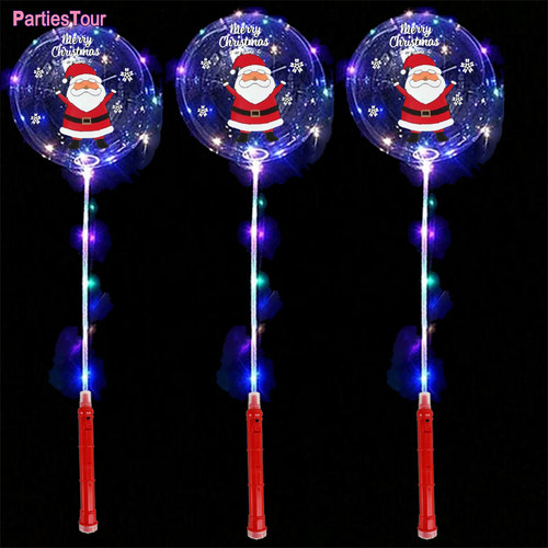 3set Led light up Christmas Balloon Glow clear Xmas Balloon