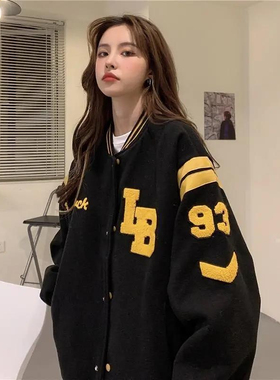 Deeptown Baseball Jacket Women Vintage Korean Fashion Setwea