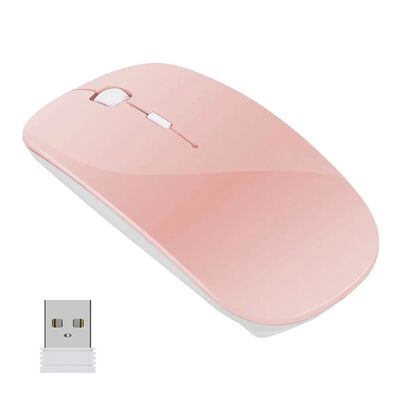 Pink/Blue/Black 2.4GHz 1600dpi Wireless Mouse USB Rechargeab
