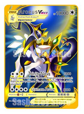 Pokemon Cards Metal 10000Point Arceus Vmax  DIY Card Pikachu