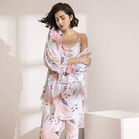 Cotton Viscose Ladies Three-piece Pajamas Set Women Spring a thumbnail 2