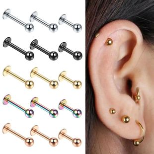10pcs/lot Steel 16G Tragus Helix Bar 3mm Ball Labret Lip Bar