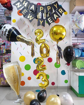 Happy New Year 2023 Letter Number Balloons Celebrate New Yea