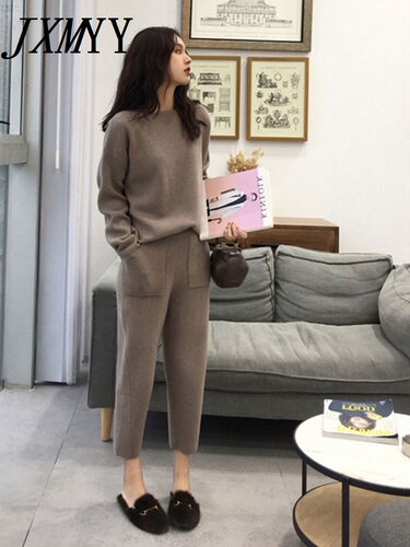 Women's suit Knitted 2 pieces Set Tracksuits Women Autumn Th