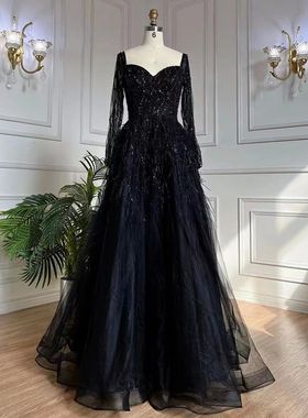 Serene Hill  Red Elegant A Line For Women Long Sleeves Eveni