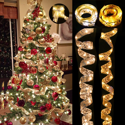 Ribbon Fairy Light Christmas Decoration Christmas Tree Ornam