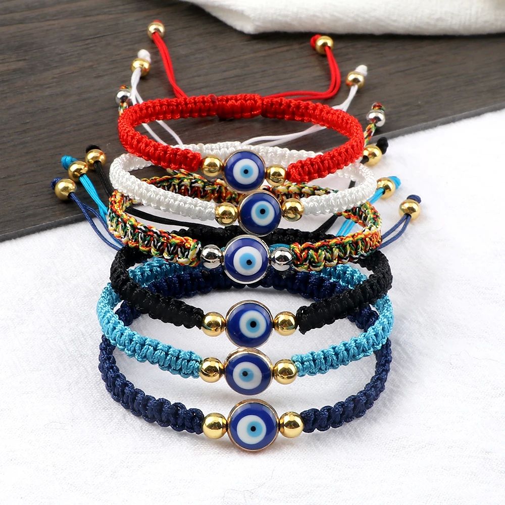 New Evil Eye Braided Bracelet Lucky Red Black Color Thread C