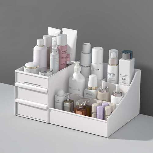 Large Capacity Cosmetic Makeup Organizer Drawers Plastic Bat
