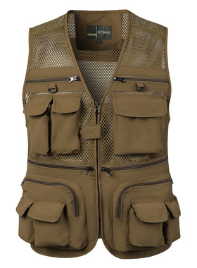 Men's Vest Tactical Webbed Gear Coat Summer Photographer Wai