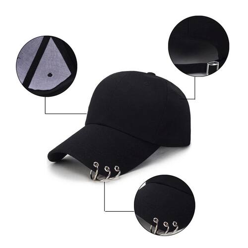 Metal Rings Baseball Caps Adjustable Snapback Hats Unisex Hi