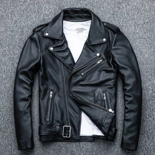 CC Shop,Popular!Brand new genuine leather jacket.mens biker