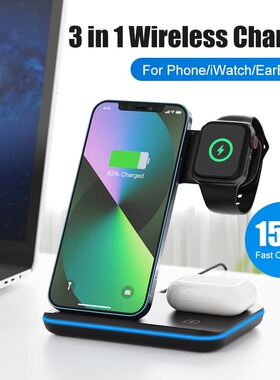 Wireless Charger Stand 15W Qi Fast Charging Station Dock for
