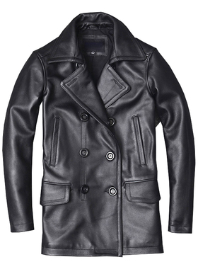 New Men's Genuine Leather Jacket Male Cowhide Overcoat Autum
