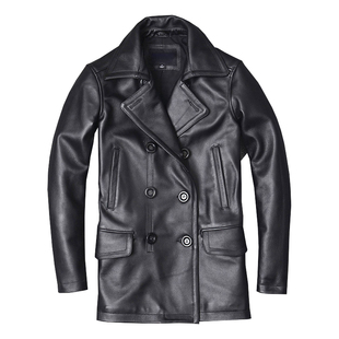 Leather Jacket Overcoat New Male Men Genuine Cowhide Autum