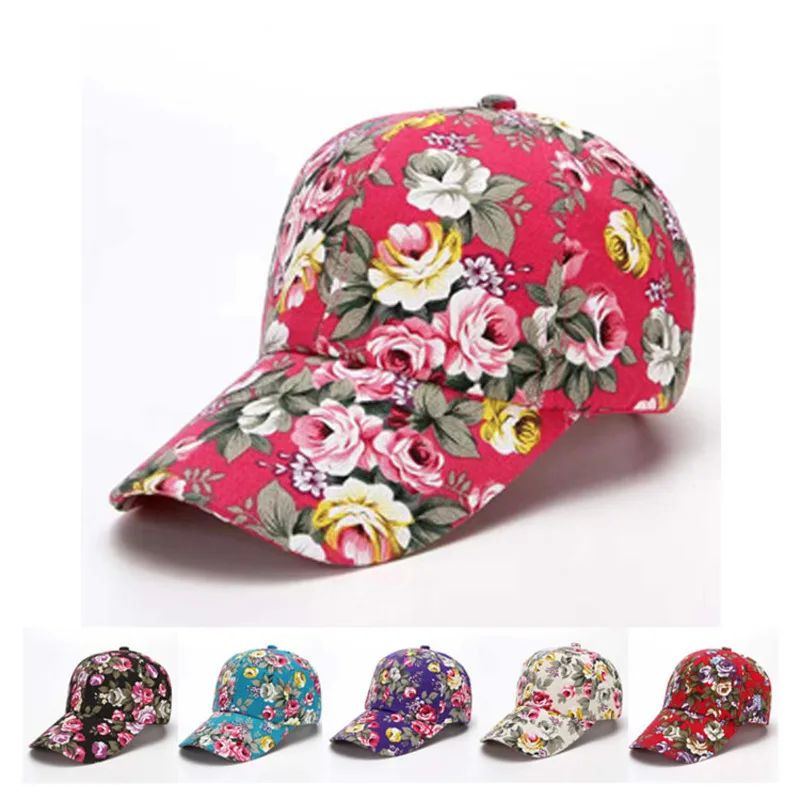 Women's Baseball Colorful Flower Printed Woman Accessori Bas