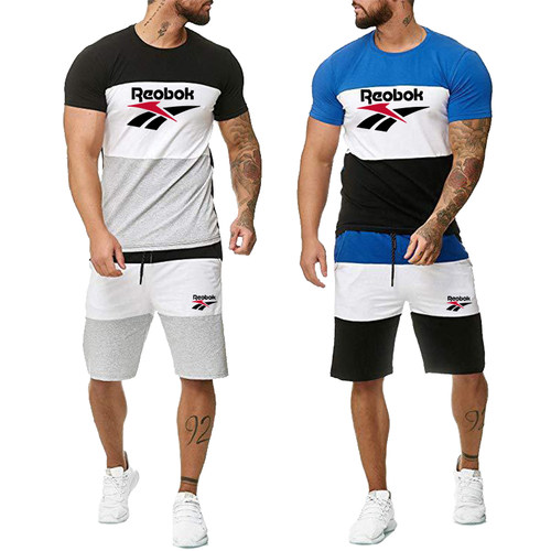 Men's Fashion Bodybuilding Striped Tracksuits Summer Casual