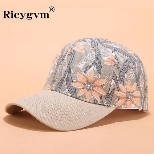 Flower Print Women Baseball Cap Female Adjustable Snapback H