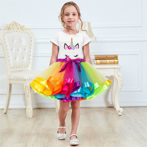 Unicorn Clothing Sets Baby Girls Clothes Princess Party Colo
