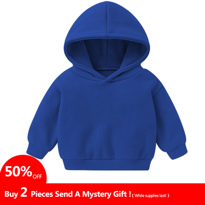Kids Hooded Sweater Toddler Baby Boys Girls Clothes Solid Pl
