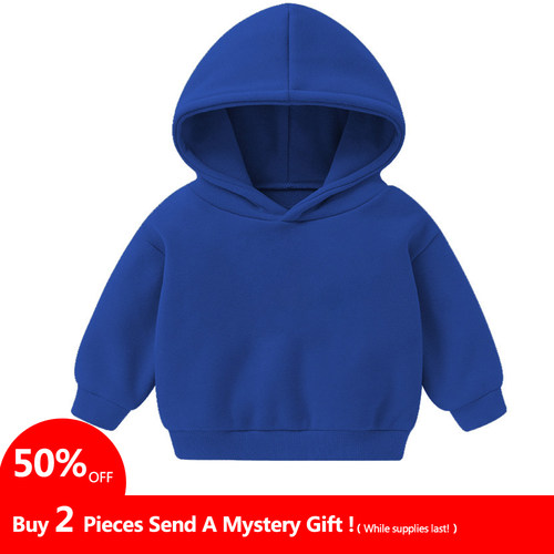 Kids Hooded Sweater Toddler Baby Boys Girls Clothes Solid Pl