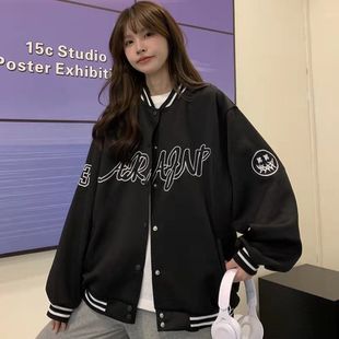 Deeptown Korean Fashion Harajuku Baseball Jacket Women Overs