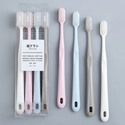 3/4Pcs Toothbrushes Japanese&Korean Adult Macaron Toothbrush