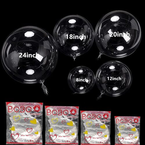 50PCS 8/12/20/24/36 Inch Pvc Balloons Transparent Bobo Bubbl