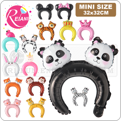 Cartoon Crown inflated headband foil balloon rabbit bear ani