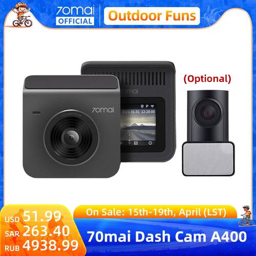 70mai Dash Cam A400 Car DVR 145° FOV 1440P Resolution 70mai