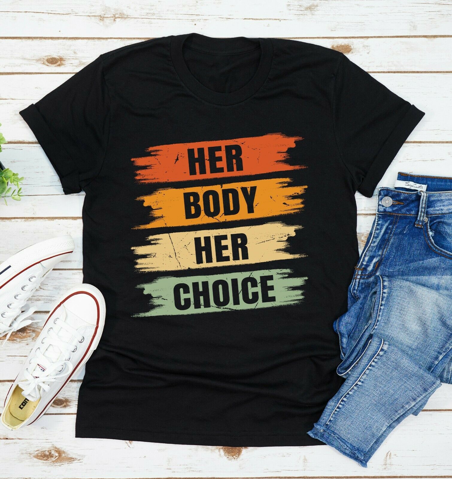 Her Body Her Choice Reproductive Freedom Print Women T Shirt