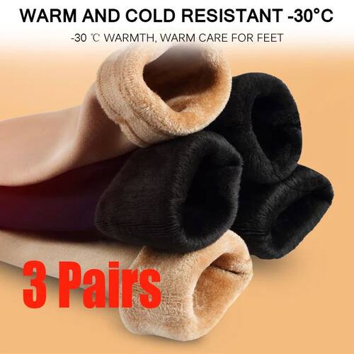 3Pairs Women's Winter Boots Thermal Wool Sock Kit Men's Line