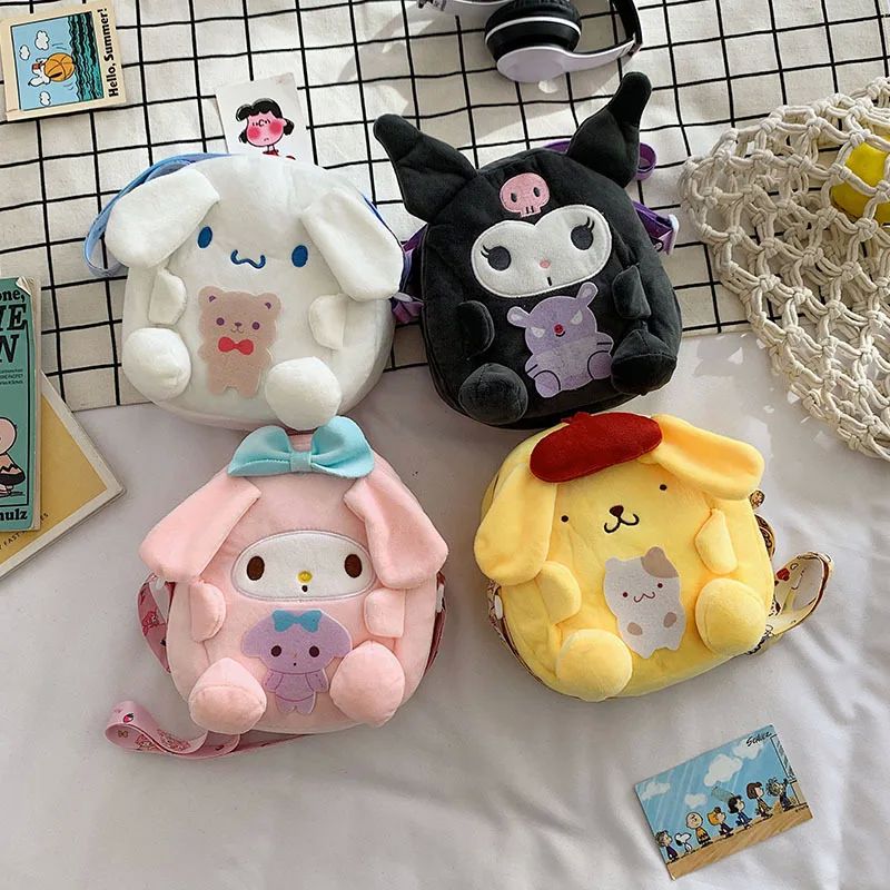 Sanrio My Melody kuromi Yulin dog Anime Kawaii Plush Bag Sho