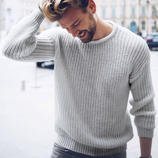 2020 Autumn and winter new men's pullover Casual Jumper soli