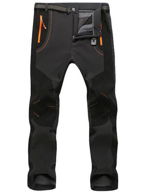 Autumn Winter Thick Fleece Pants Men Outdoor Warm Waterproof