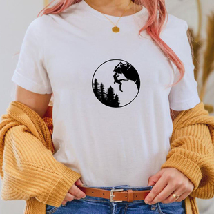 Mountain Climbs Print Harajuku Top Women T-shirt Casual Ladi